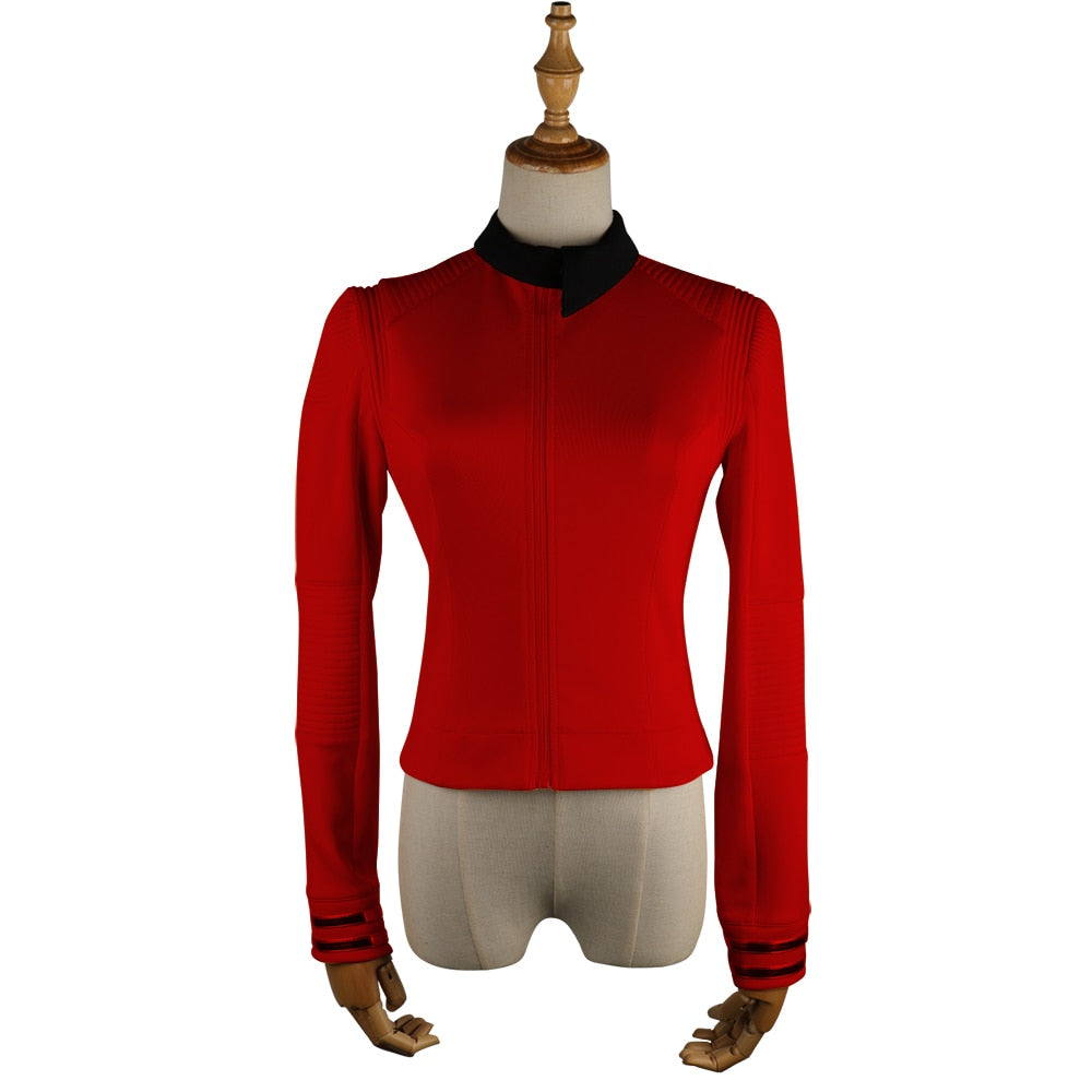 Cosermart Star Trek Discovery Season 2 Female Top Starfleet Commander Uniform with Badge Woman Cosplay Costume