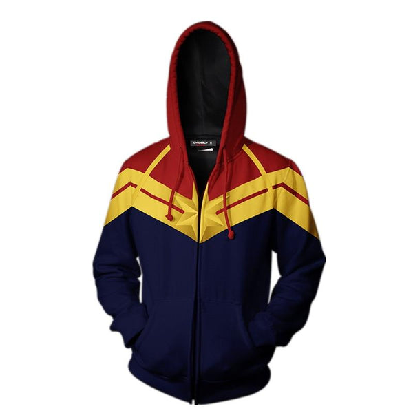 Captain Marvel Cosplay Costume Carol Danvers 2019 Superhero Hoodie Halloween Costumes