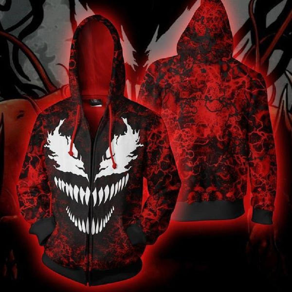 Venom Spider-Man Hoodie Halloween Cosplay Sweatshirt Coat