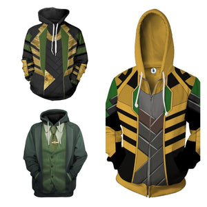 Loki Season 1 Hoodie Sweater Jacket Cosplay Costume for Adult