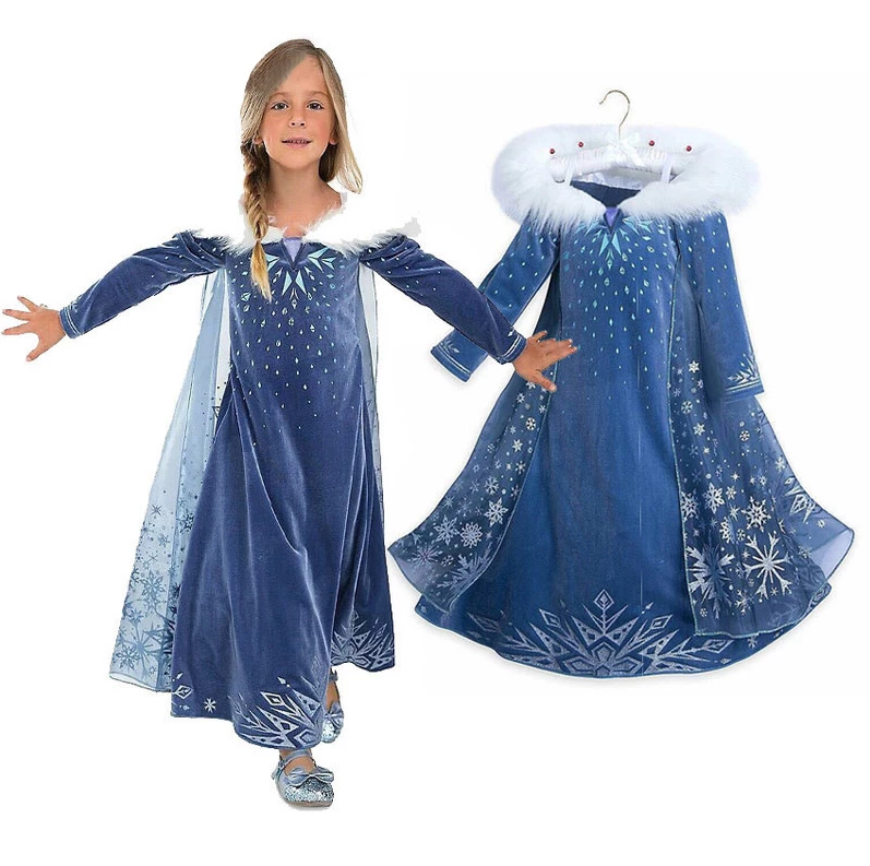 Aisha Dress Girl Anna Princess Skirt Dress Cosplay Costume For Kids