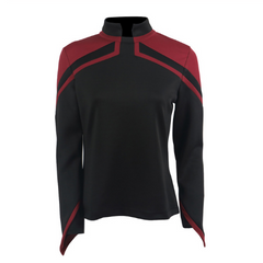 Cosermart Star Trek Picard  JL Uniform  Female Red Gold Blue Top Shirt Cosplay Costume Women Adult Coat Prop