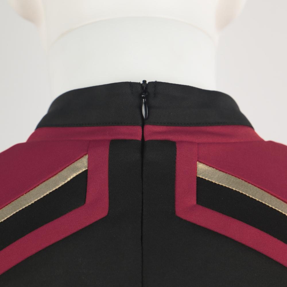 Star Trek Admiral JL Picard Red Gold Stripe Uniform Shirt Halloween Cosplay Costume
