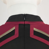 Star Trek Admiral JL Picard Red Gold Stripe Uniform Shirt Halloween Cosplay Costume