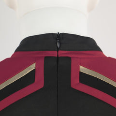 Star Trek Admiral JL Picard Red Gold Stripe Uniform Shirt Halloween Cosplay Costume