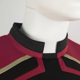 Star Trek Admiral JL Picard Red Gold Stripe Uniform Shirt Halloween Cosplay Costume