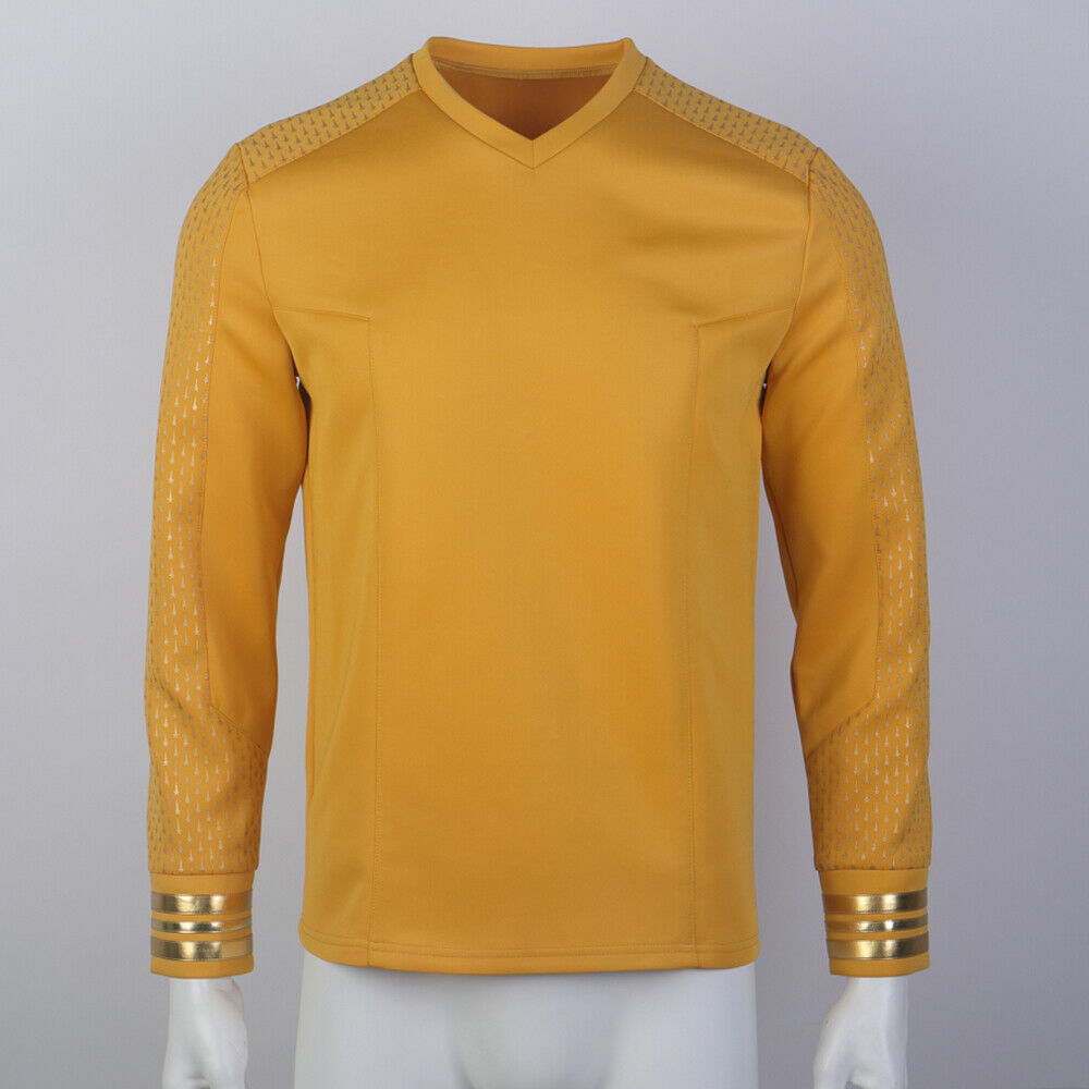 Star Trek Strange New Worlds Captain Pike Gold Uniforms Startfleet Blue Red Top Shirts