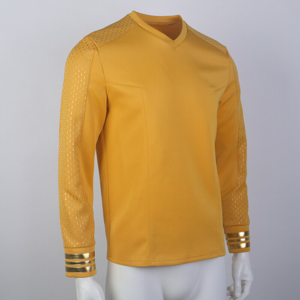 Star Trek Strange New Worlds Captain Pike Gold Uniforms Startfleet Blue Red Top Shirts