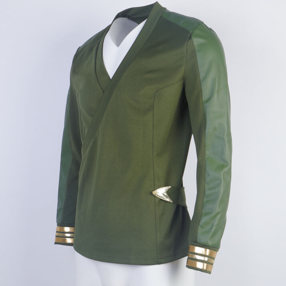 Star Trek Strange New Worlds Captain Pike Green Uniforms Starfleet Top Shirts Costumes