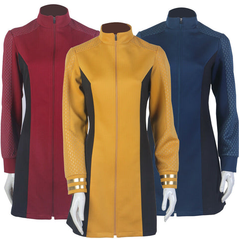 Star Trek Strange New Worlds Cosplay Number One Gold Blue Red Dress Starfleet Uniforms
