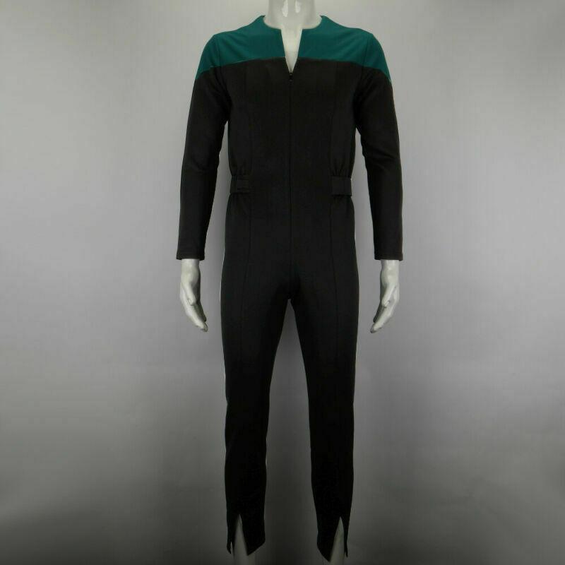 Cosermart Star Trek Deep Space Nine Blue Uniform Jumpsuit Cosplay Adult Male Costumes New