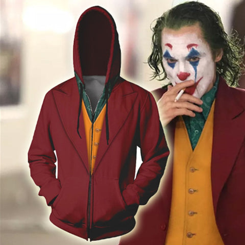 2019 New Movie Joker Hoodie Arthur Fleck Cosplay Costume 3D Printing Sweatshirt Casual clothes