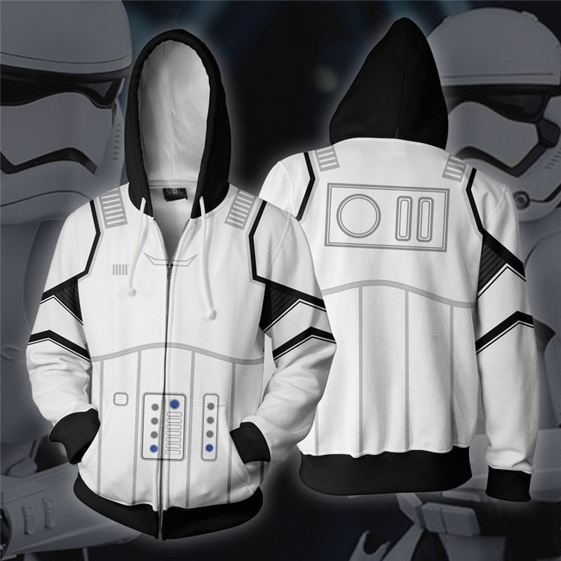 2019 New Movie SW The Rise of Skywalker Zip Hoodie Men and Women Cosplay Sweater Anime Costume 3D Printing