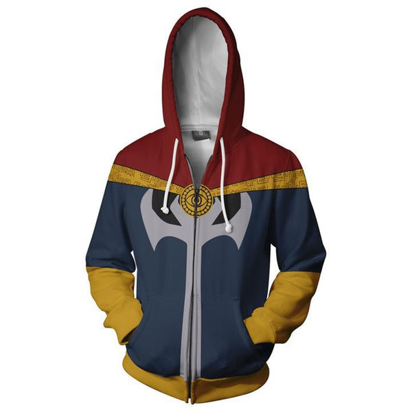 Doctor Strange Costume Sweatshirts Cosplay men women Sweater clothing 3D Printed Hoodie zipper vest Jacket Coat 5XL