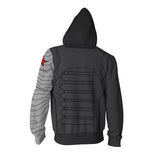 Captain America The Winter Soldier Costume Sweatshirts Cosplay Men Sweater Clothing 3D Hoodie Zipper Vest Jacket Coat
